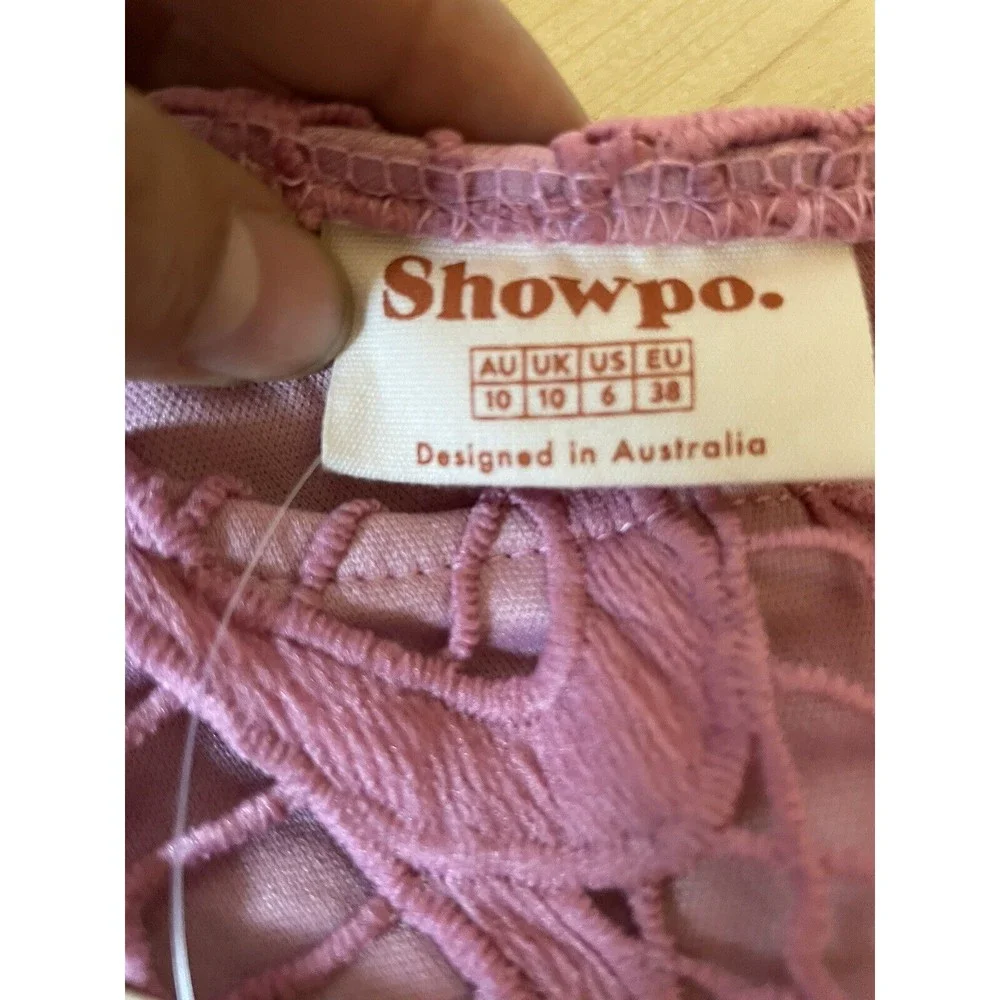 NWT Showpo. Kiss Me Quick One Shoulder Dress Size 6 Dusty Rose - Picture 7 of 14